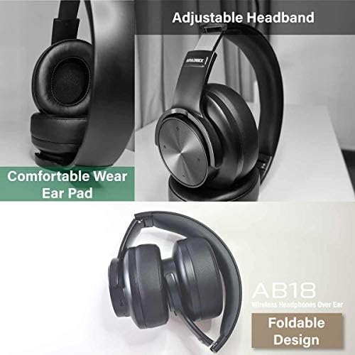Amazrock AB18 HD HD Bluetooth אוזניות מעל אוזן עם מיקרופון | נהג 50 ממ